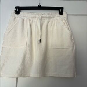 Maurice brand Cream Drawstring Skirt with Pockets
